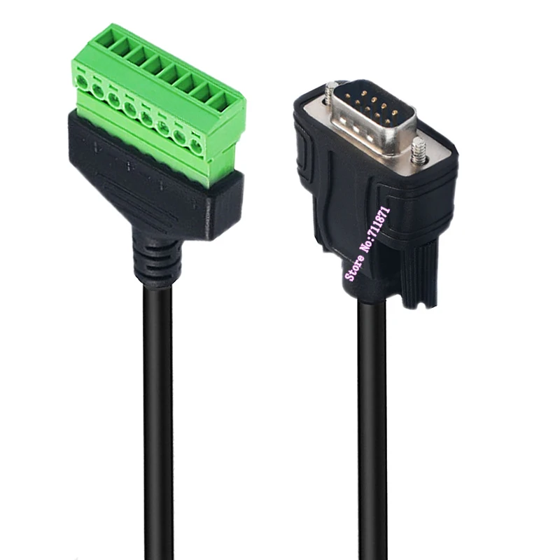 ไม่มีเชื่อม 8Pin สกรูกระชับ Terminal RS232 DB9 ชายหญิงทดสอบ Dubug อะแดปเตอร์สาย 8P DIY DB9 RS232 ชายหญิง