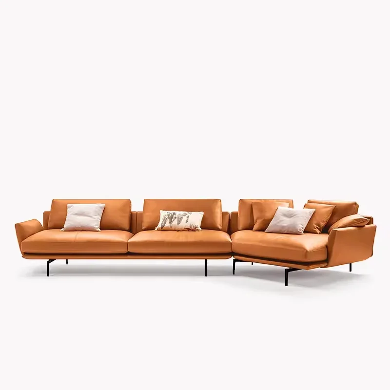 Luxury Italian design living room villa 3 seater sofas modern furniture leather sofa corner sofa