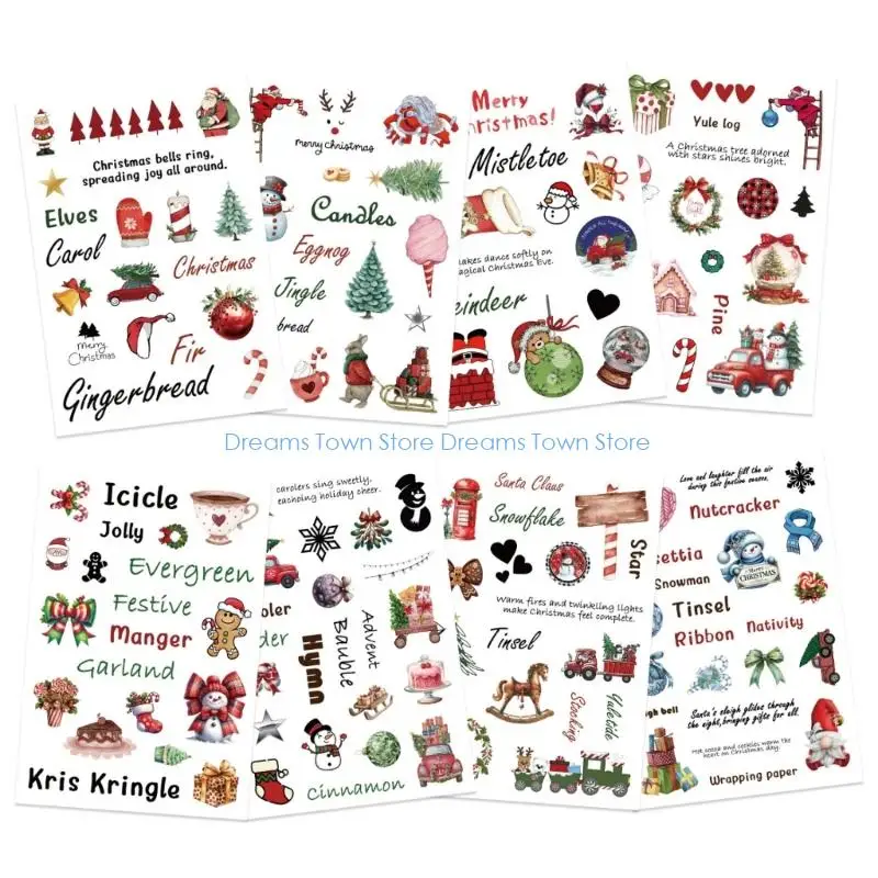 HX6A 24Piece Christmas Puzzle Stickers Set Featuring Santa Snowman Reindeer For Home Decoration Gift Wrapping Crafts