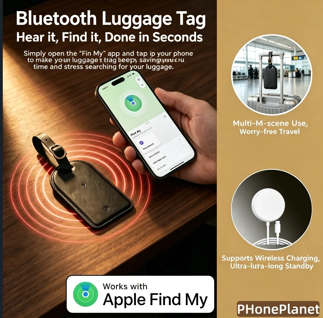 For Apple Find My Anti-Theft Luggage Tag Locator Smart Anti-lost Tracker Positioning For Suitcases & Luggage Wireless Charging