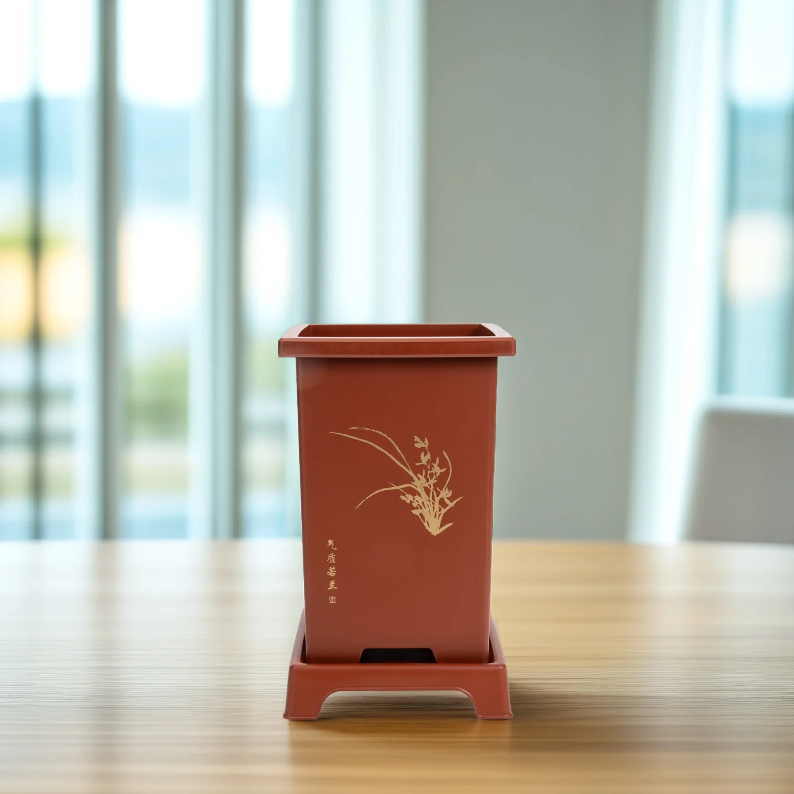 1 مجموعة الراتنج أواني الزهور مجموعة للنباتات حاويات زراعة الأوركيد مع ثقوب الصرف لوازم حديقة الزخرفية وعاء للحضانة #3