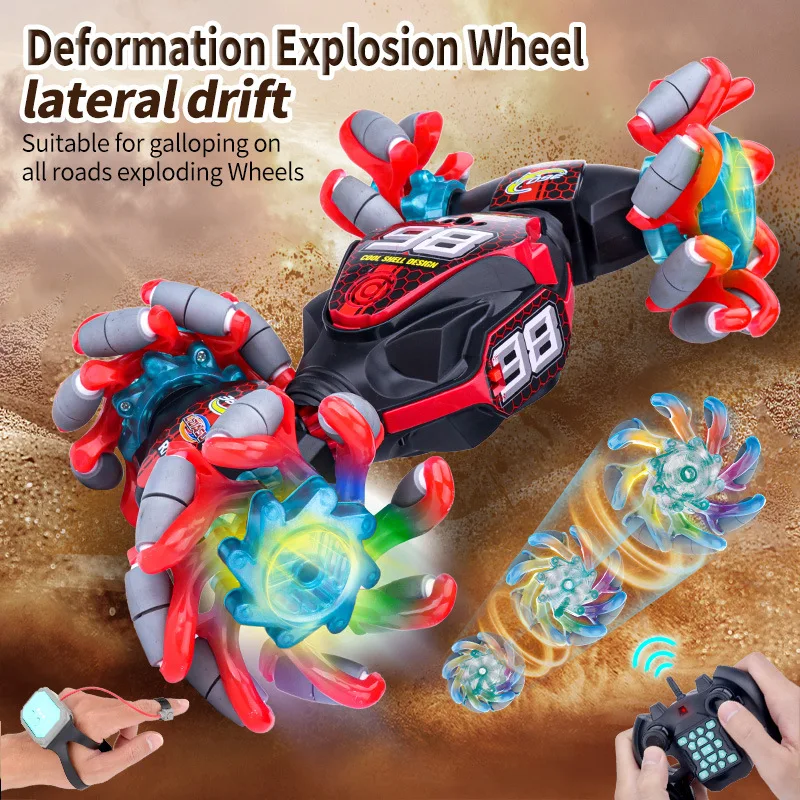 New Double-sided Stunt Twist kids Toy Exploding wheels 4WD RC Car 2.4G  high-speed  360-Degree Vehicle Dual Remote Control Cars