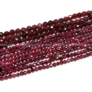 Roter Granat-Solto-runde runde Granat, um Schmuck, 100% Natursteinperlen, DIY-Armband und Charm-Halskette, 2-4mm zu machen 9 Hauptverkäufe rotes Kristall - №6