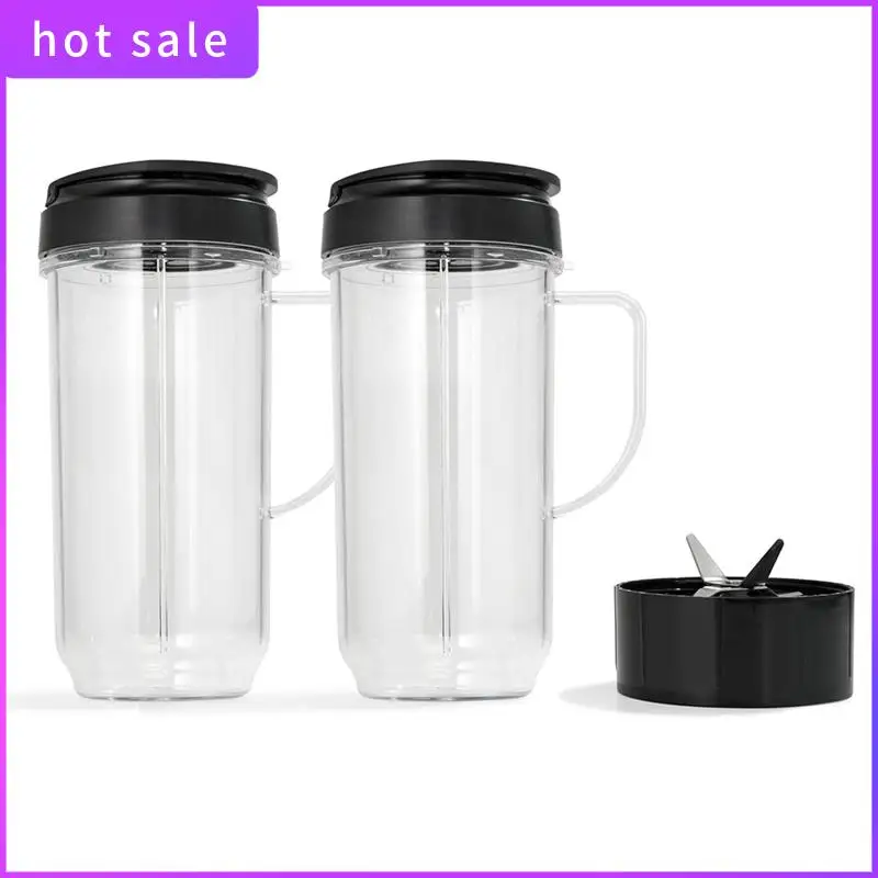 

Blender Cups 22Oz & Blade Replacement Set For Magic Bullet 250W MB1001 Blenders Parts (2 Containers /Extractor Blade W/Gasket)