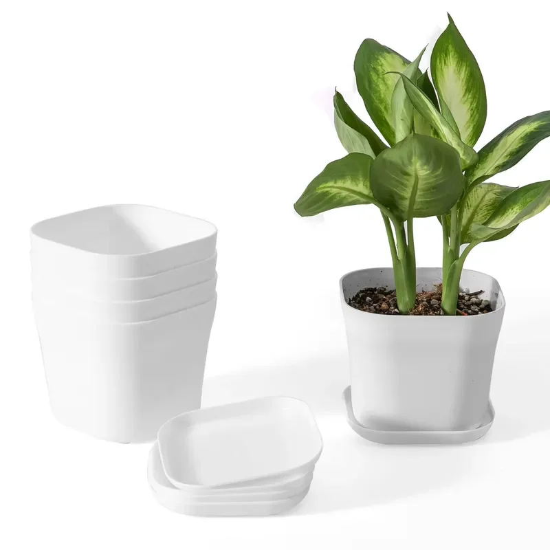 Modern Plastic Flower Planter Pots Classic Small Desktop Succulent Plant Pot Nordic Simple Planter for Home Hotel
