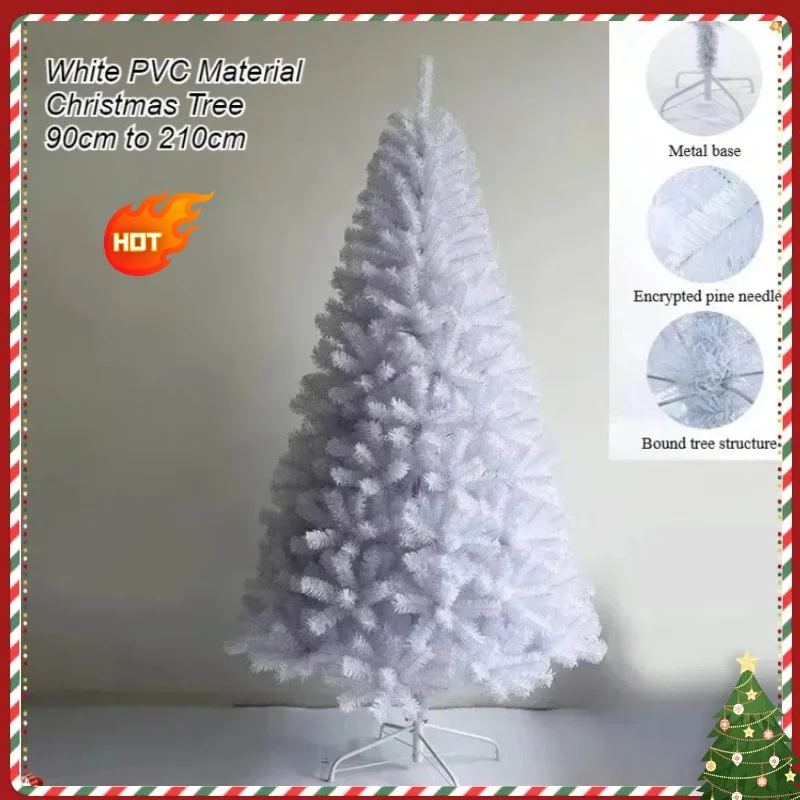 

Artificial White Christmas Tree PVC Encrypted Christmas Tree 90cm-210cm Christmas Party Atmosphere Home Decoration Ornament