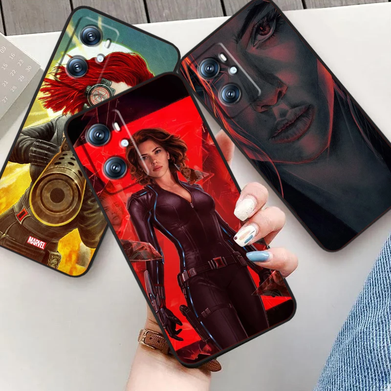 Scarlett Johansson Black Widow For OPPO Find X6 X5 X3 A54S A5 A94 A16 A53S A57 A74 A72 A98 A78 A96 A9 5G Black Funda Phone Case