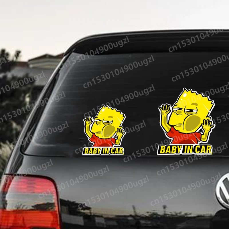 

Kawaii Simpsons Cartoon Cover Scratch Sticker Car Locomotive Body Window Fun Funny Creative Waterproof Sticker Cute Decoration