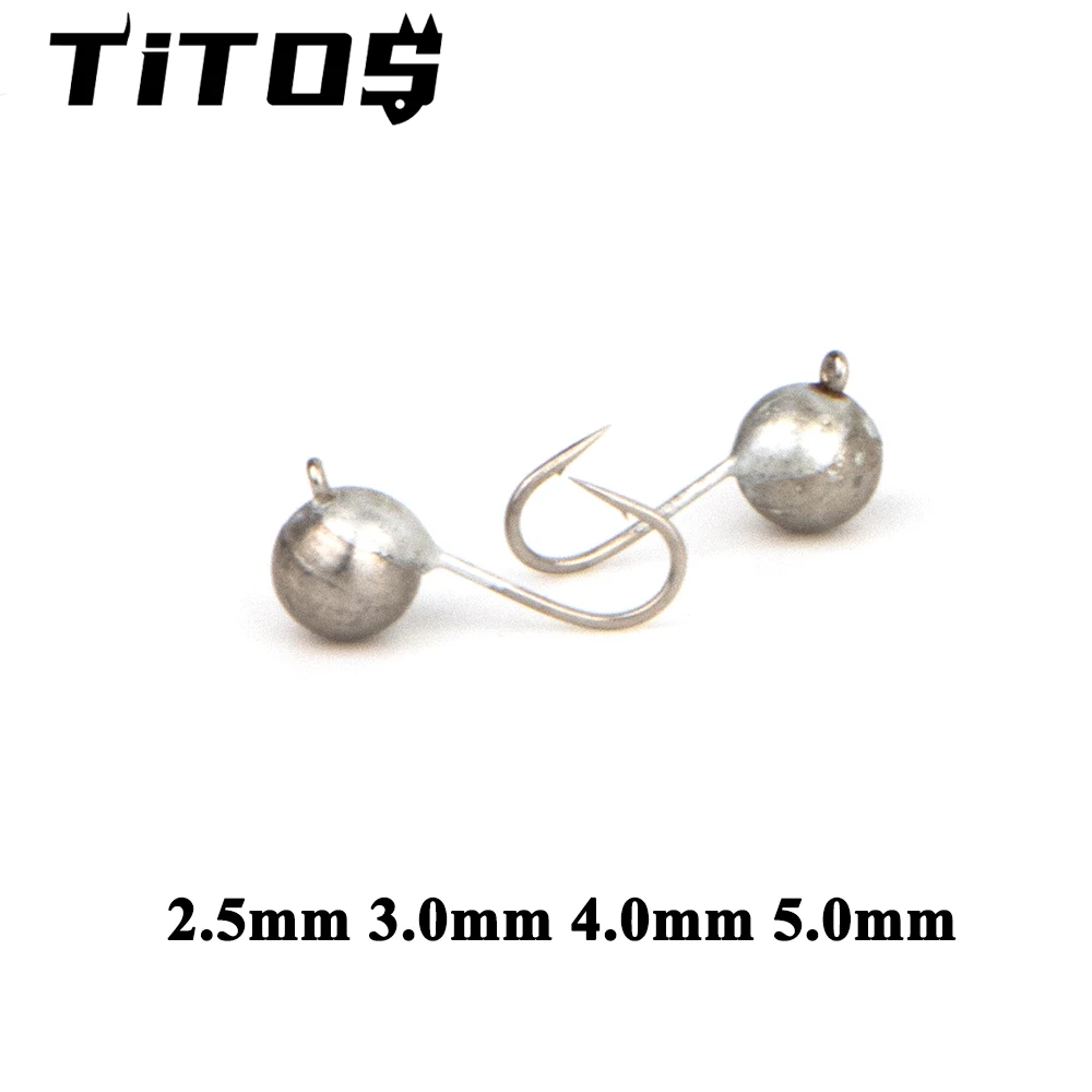 5/10pcs Tungsten Ball Ice Jig 2.5mm/3mm/4mm/5mm Swing Jig Head Deep Water Soft Lure Perch Trout Wrasse Bream Fishing Hook