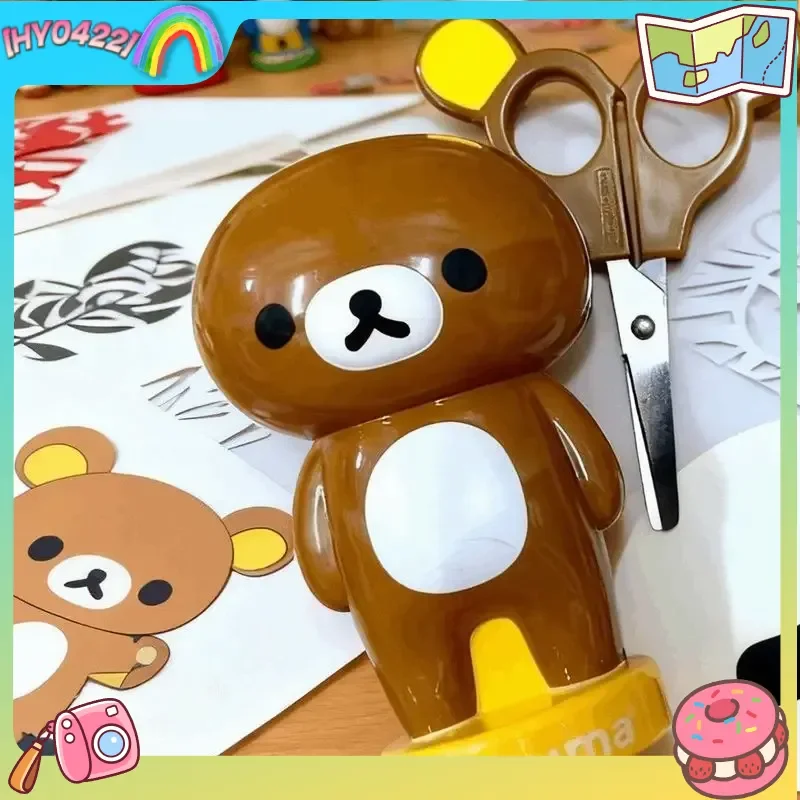 

Новые большие винтажные ножницы Rilakkuma, портативные ножницы с острым лезвием, милые ножницы в форме медведя для офиса, рукоделия, проектов своими руками