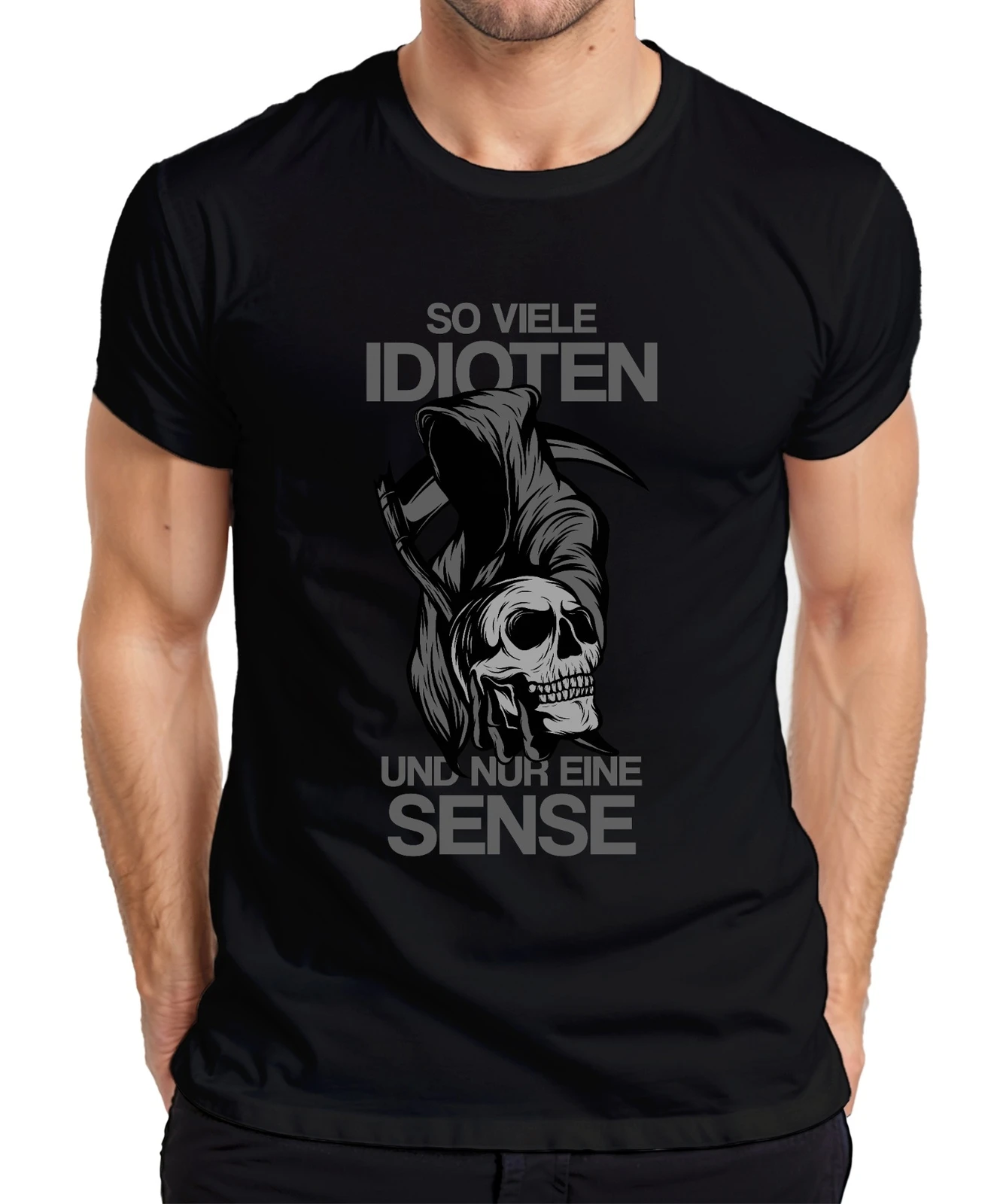 So Many Idiots And Only One Scythe Reaper Statement Gothic Humor Men's T-Shirt