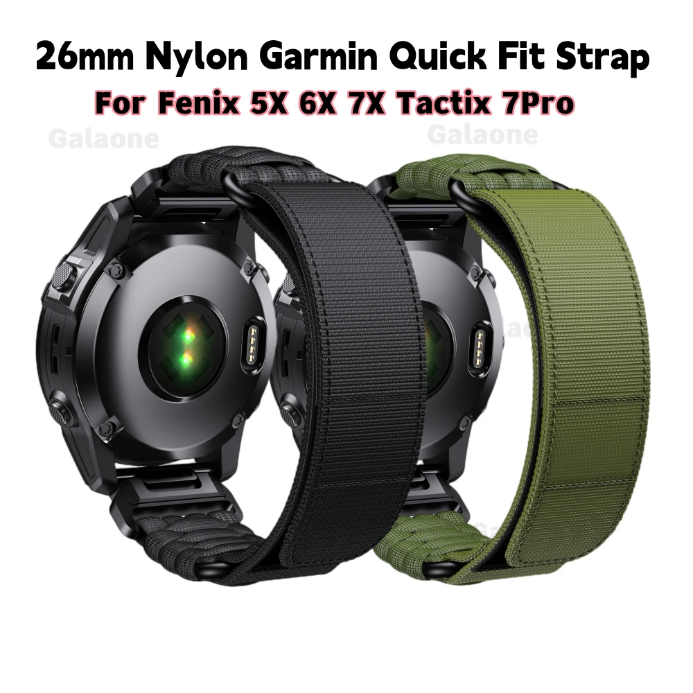 

22 26mm Nylon Easy Fit Strap Belt For Garmin Fenix5X Plus/6X/6XPro/7X Quick Release Watch Band Instinct Bracelet Wristband