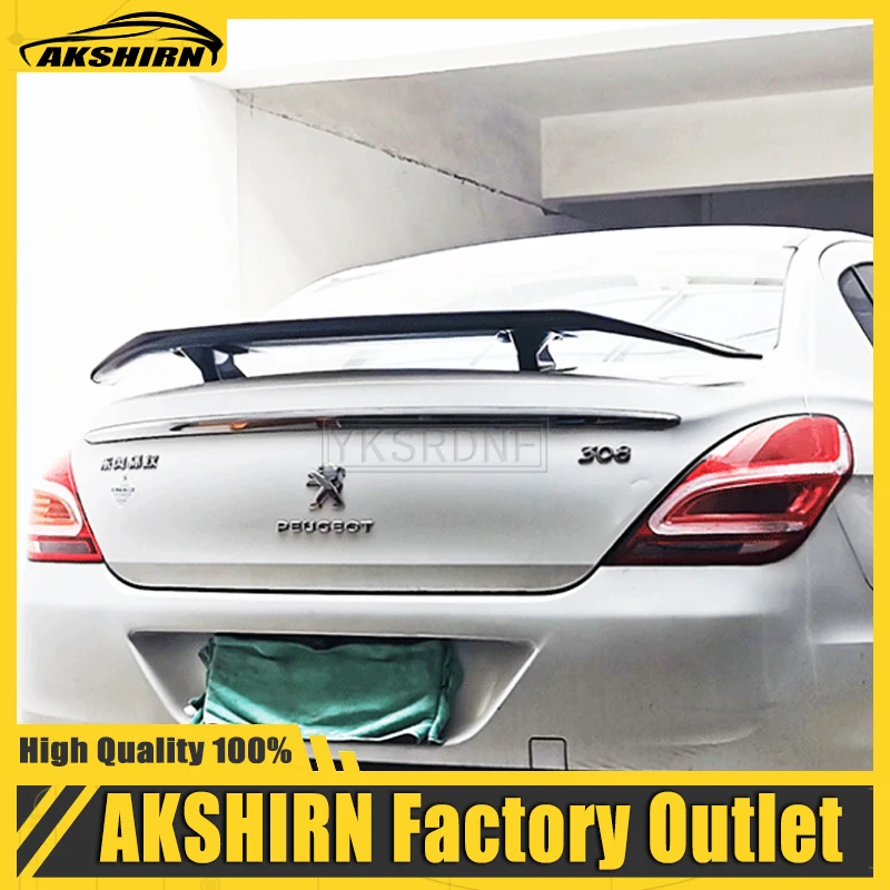 For Peugeot 408 Spoiler 2011-2019 Peugeot 407 408 spoiler TF High Quality ABS Material Car Rear Wing Primer Color Rear Spoiler