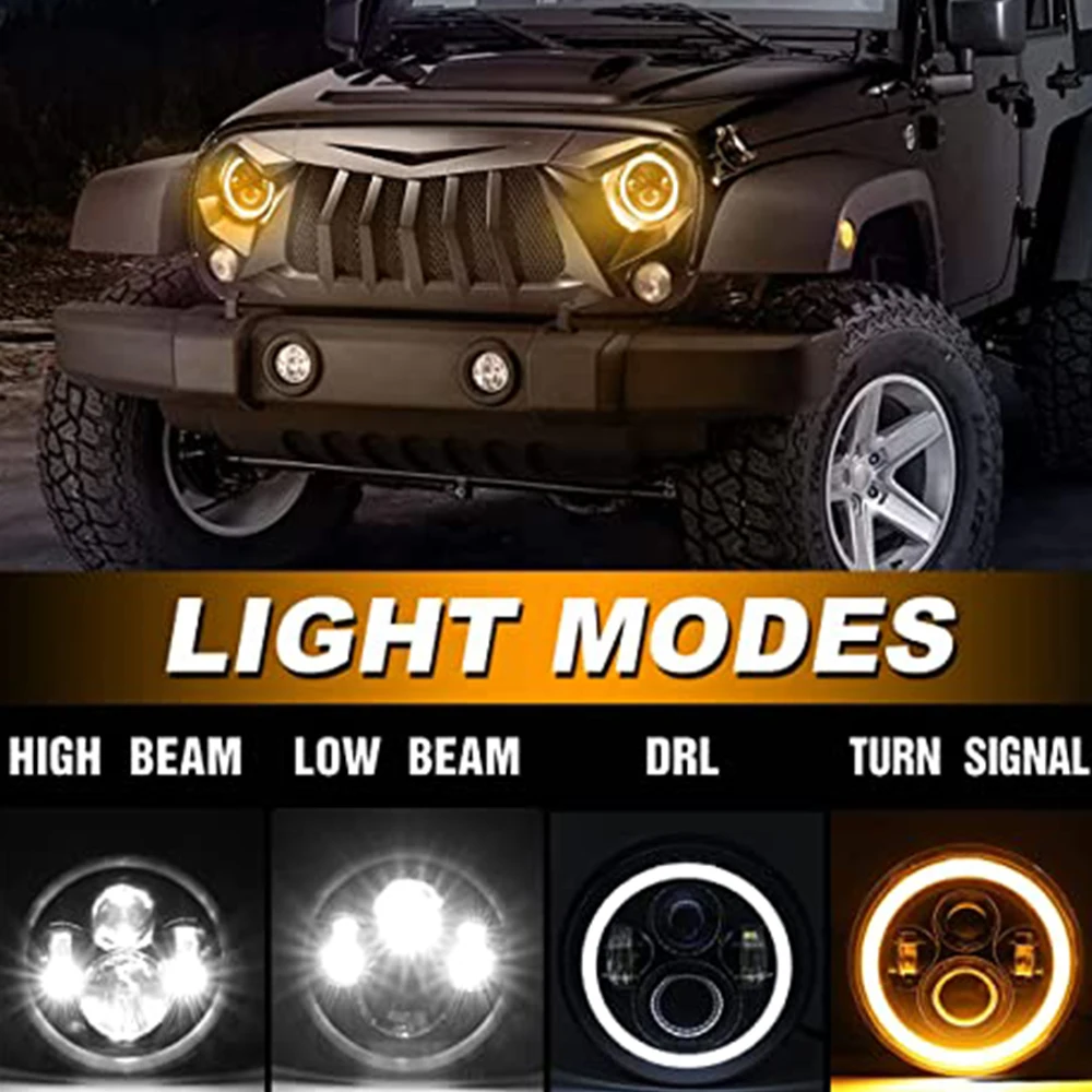 Car LED Headlight 7inch 75W Work Light Spot Off Road Round Jeep LED light for Urban 4x4 Suzuki Samurai Jeep Wrangler Off Road