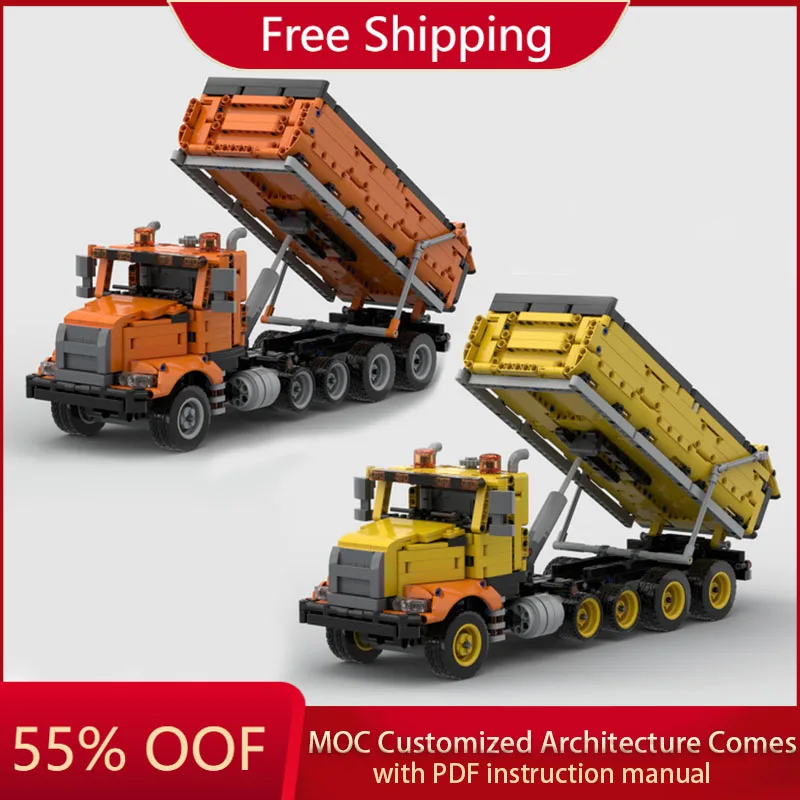 

New MOC Customize Mack Granite Dump Truck Train Set Express locomotive Christmas Puzzle Architecture DIY Assembly Sets Toy Gifts
