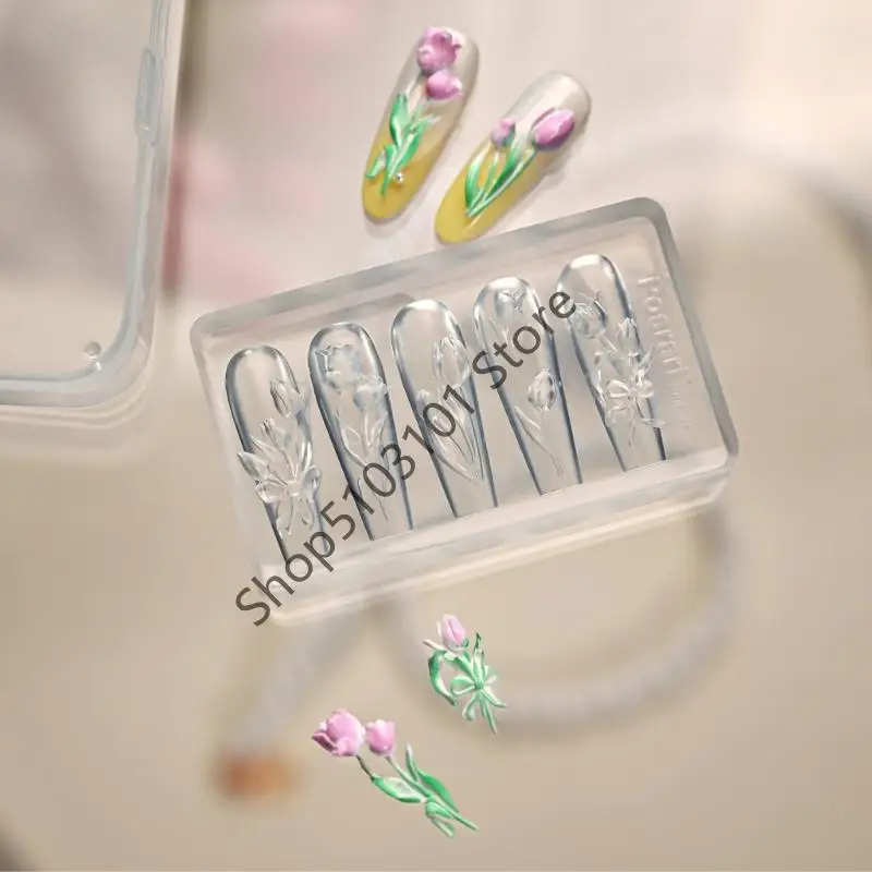 

X6HE силиконовые формы для дизайна ногтей, аксессуары, формы в форме тюльпанов, декоративные формы для ногтей