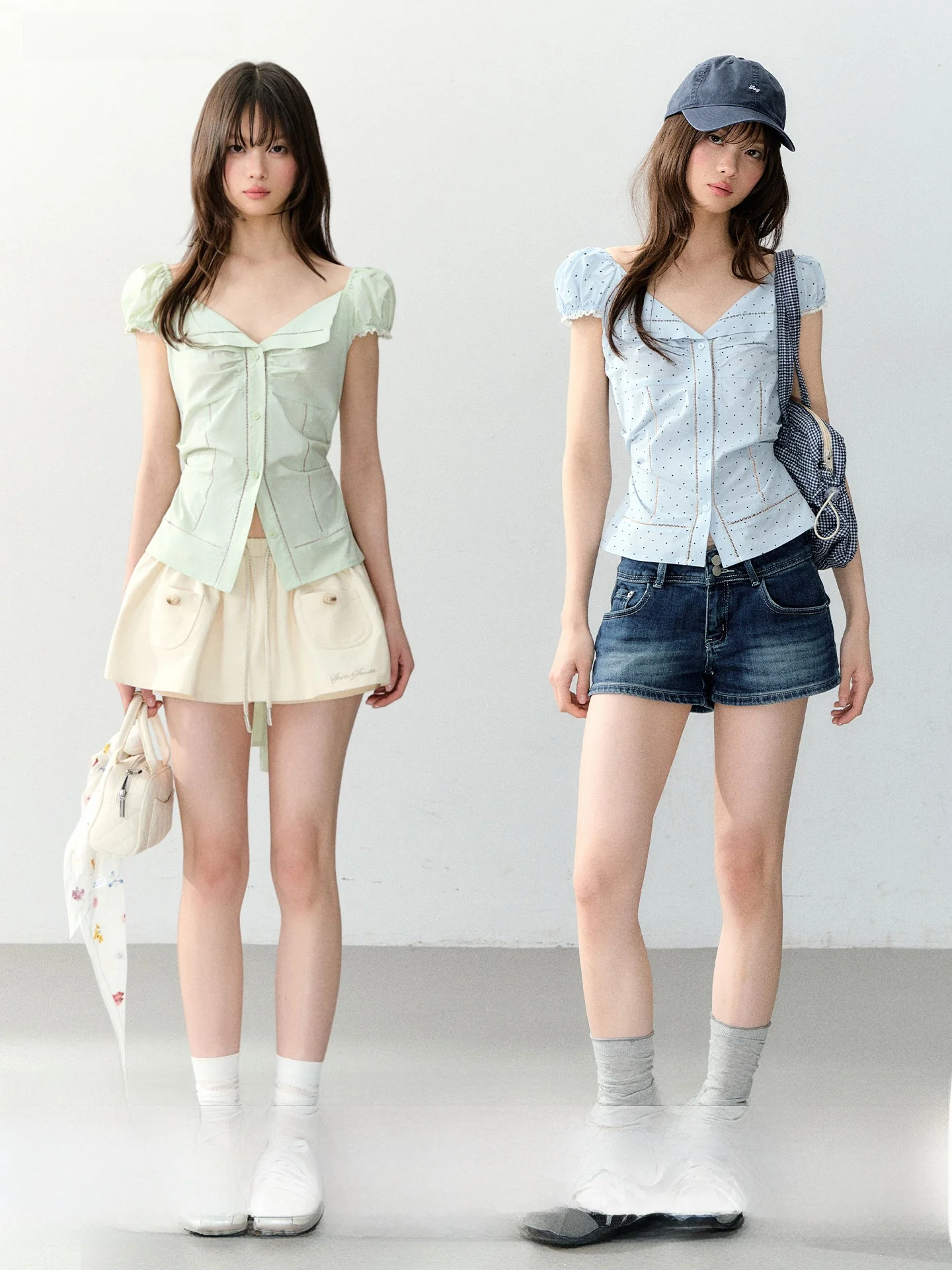 

Оригинальная женская хлопковая блузка Soote Season в корейском стиле с цветочным принтом, в горошек, с коротким рукавом, кружевной отделкой и поясом на завязках