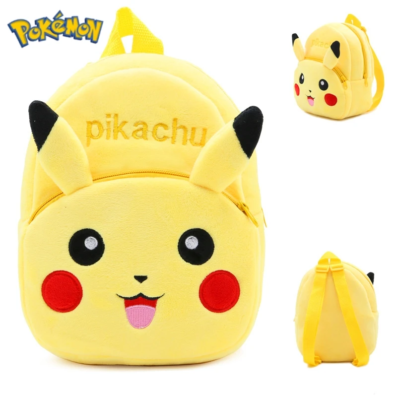 Pokemon anime criança mochila de pelúcia pikachu cães jardim de infância mochila kawaii dos desenhos animados brinquedo do bebê mochila presente aniversário