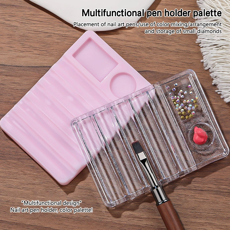 Multifuncional Manicure Ferramenta Prateleira, Nail Brush Rack, Pintura Pen Resto, Gel UV Titular, Display Paleta de Cor