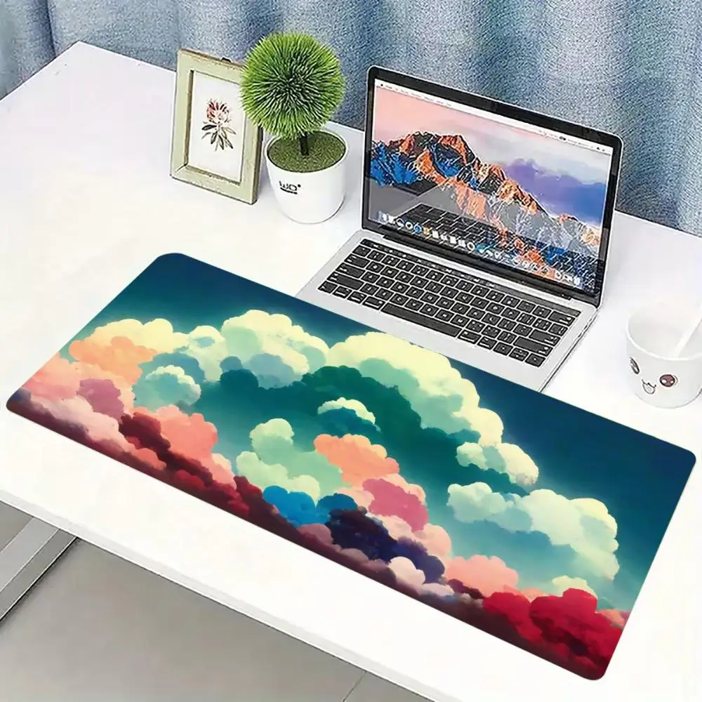 Tapis de Souris Gamer en Caoutchouc avec Bords Coudrés, Tapis de Jeu pour Clavier et Souris