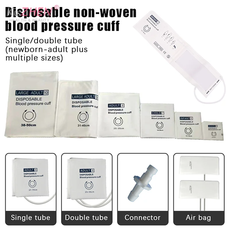 

1PCS Disposable Large Adult Infant Child Arm Blood Pressure Cuff Without Bladder Single Tube Non Woven Fabric Composite Material