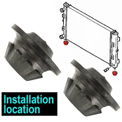 Kit de alfombrilla de goma para Nissan 21507-4M400, 2 piezas, color negro, montaje inferior del radiador, duradera y caliente
