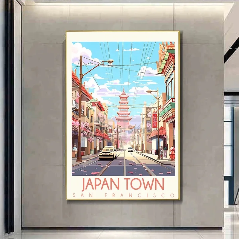 Japan Travel Posters Tokyo Shibuya Shinjuku Hokkaido Kyoto Harajuku Prints Canvas Painting Wall Art Pictures Home Room Decor