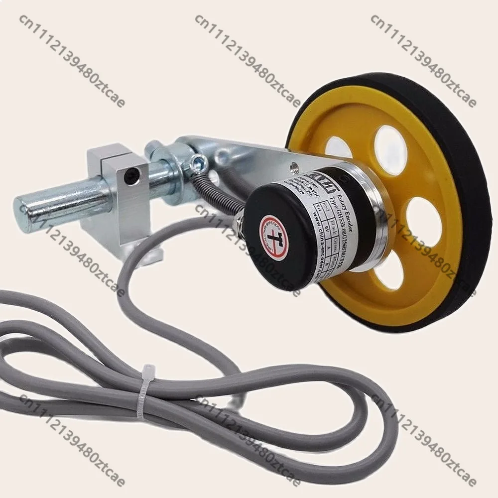 Roller Wheel Length Meter Pulse Rotary Encoder High Resolution Spring Bracket Lift Rail Fabric Leather