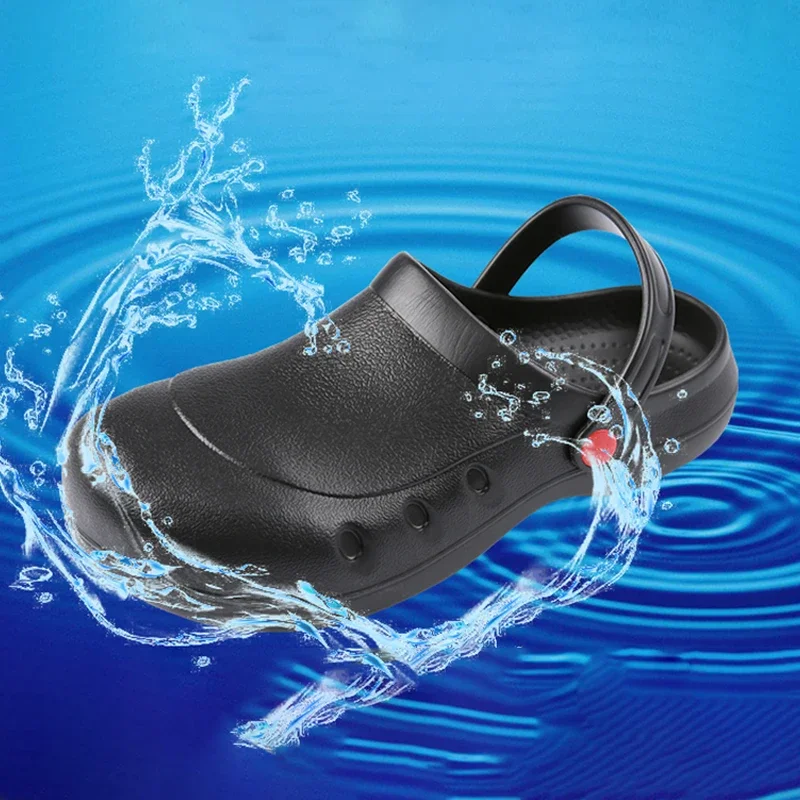 Crash-Proof Steel Toe Designed Chef Shoes Canteen Unisex Non-Slip Work Shoes Restaurant Kitchen Waterproof Oil Proof Slippers