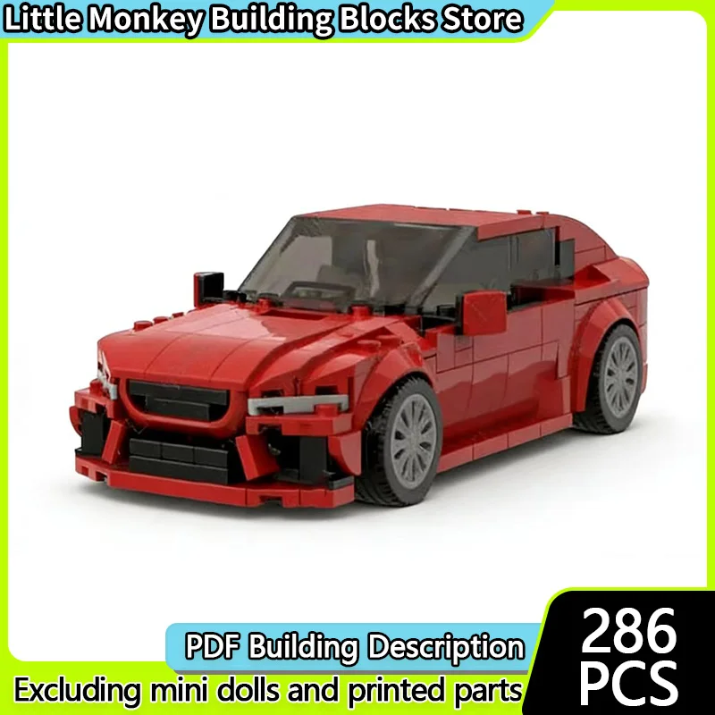 Modèle de voiture de course de vitesse, briques de construction MOC, berline sportif de luxe, technologie modulaire, cadeaux de vacances pour enfants, jouets à assembler, costume