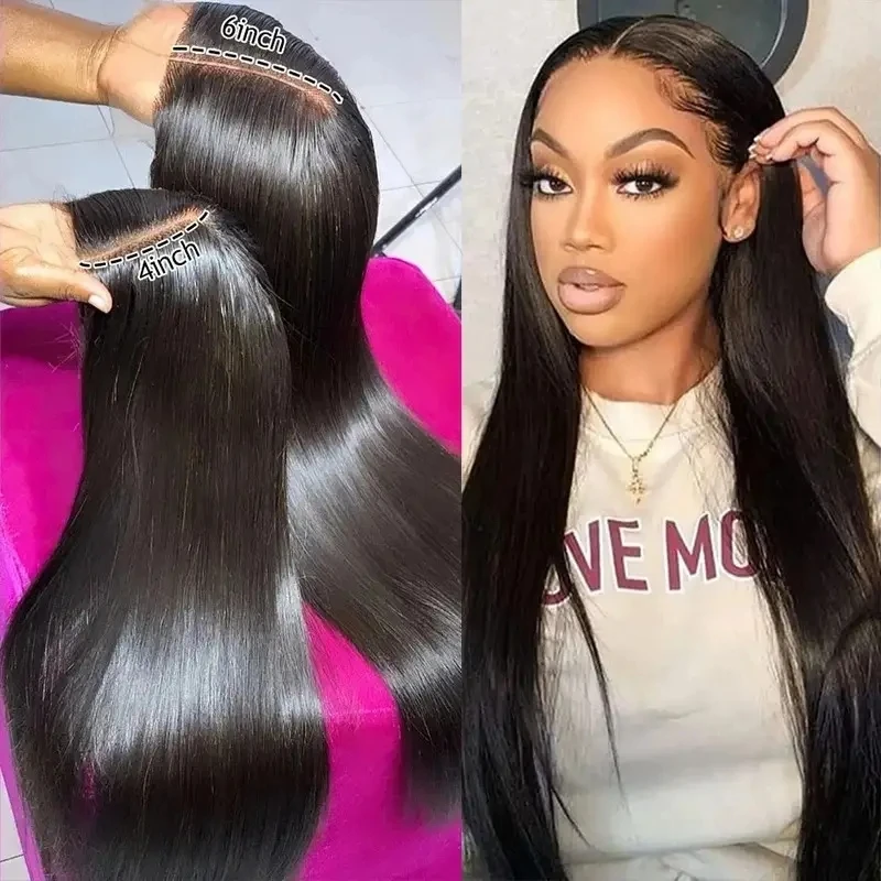 30 Inch Bone Straight 13x4 HD Lace Lace Front Human Hair Wigs 100% Brazilian Remy Human Hair Straight Pre Plucked with Baby Hair