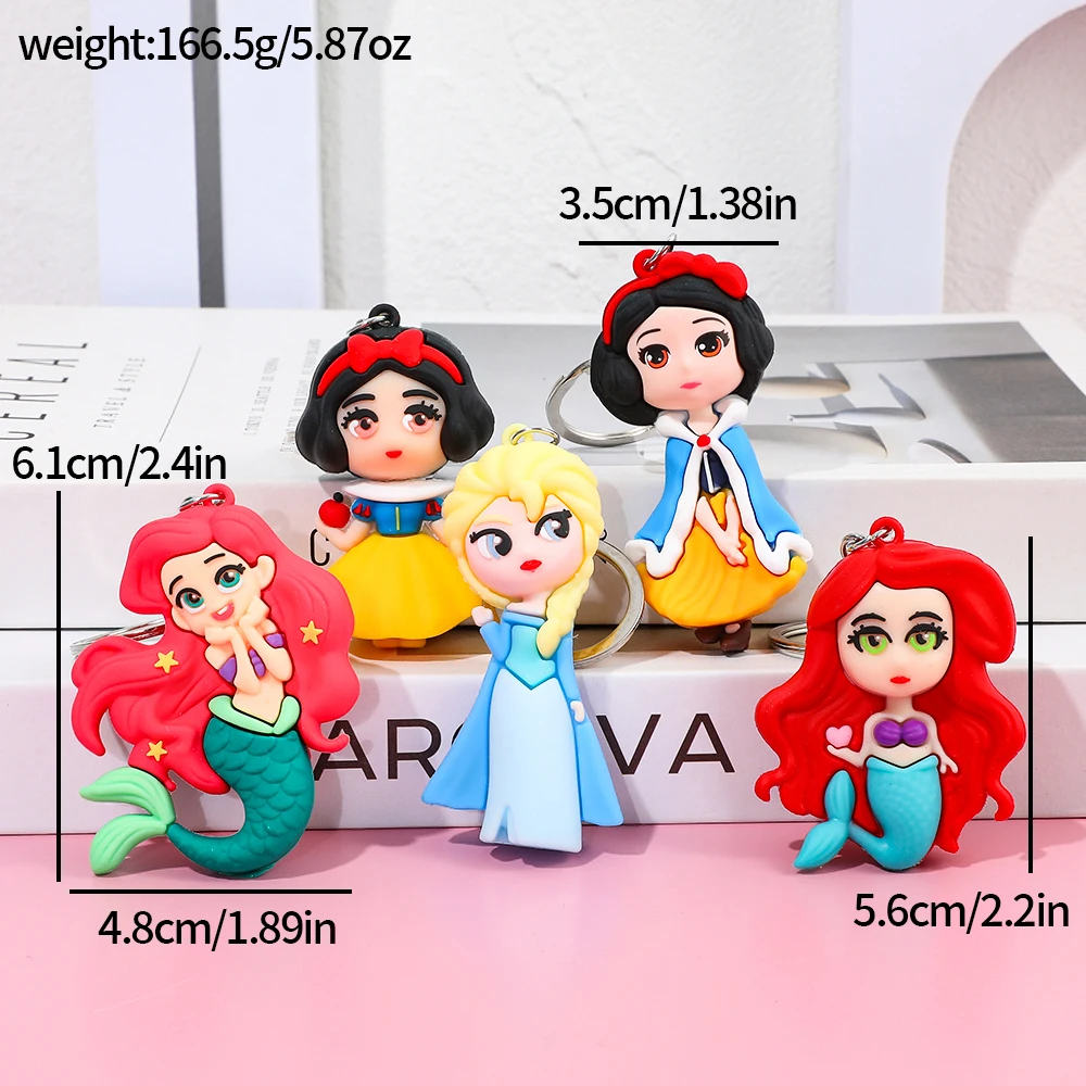 5PCS การ์ตูนดิสนีย์อะนิเมะเจ้าหญิงเงือกแช่แข็งจี้พวงกุญแจรถ Key CHAIN แหวนโทรศัพท์กระเป๋าแขวนเครื่องประดับเด็กของขวัญ