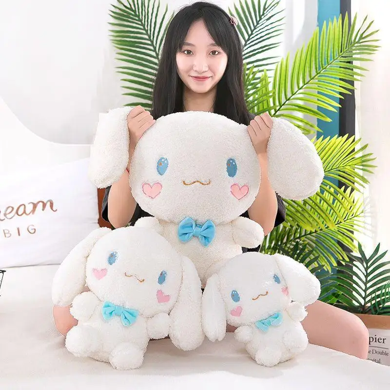 

2026 Cinnamoroll Plush Pillow with Blue Bow Sanrio Puppy Stuffed Toy for Kids Birthday Gift