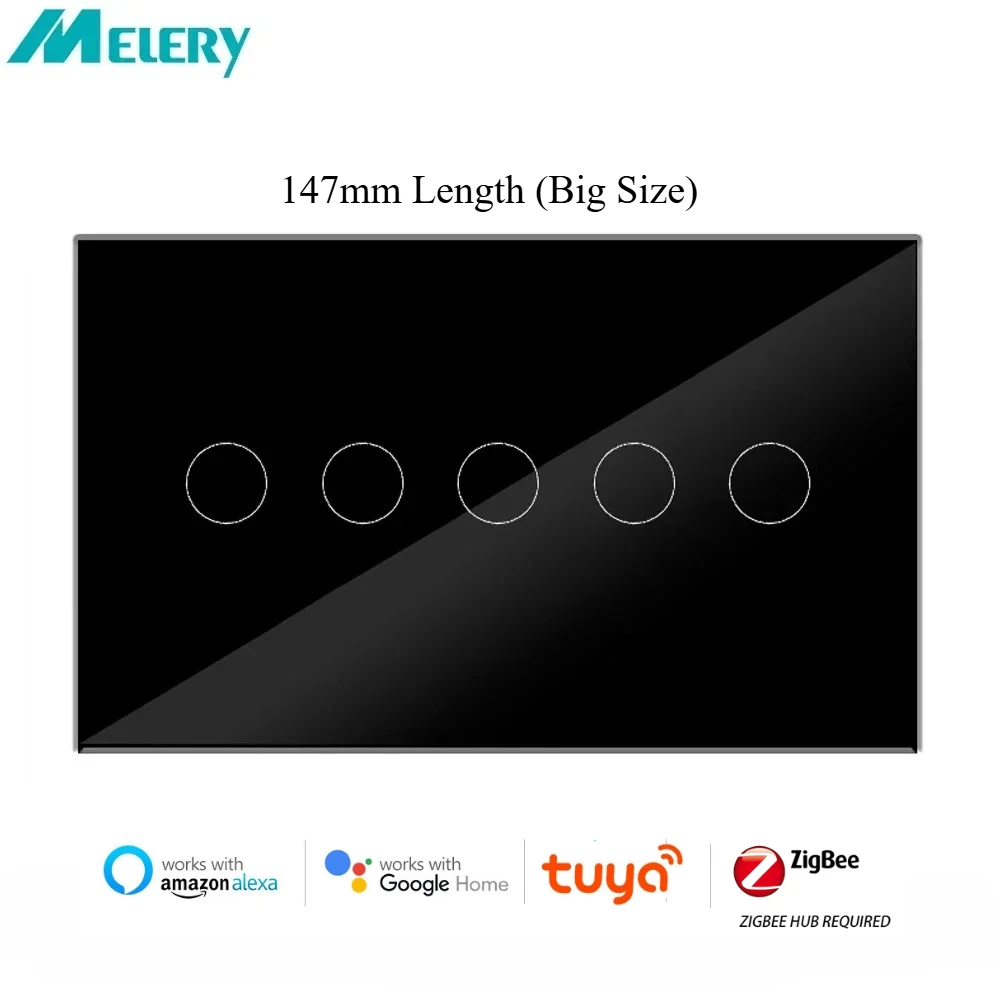 

Умный настенный выключатель ZigBee, беспроводная сенсорная стеклянная панель, 4/5/6 клавиши, дистанционное управление с помощью Alexa Google, бытовая техника