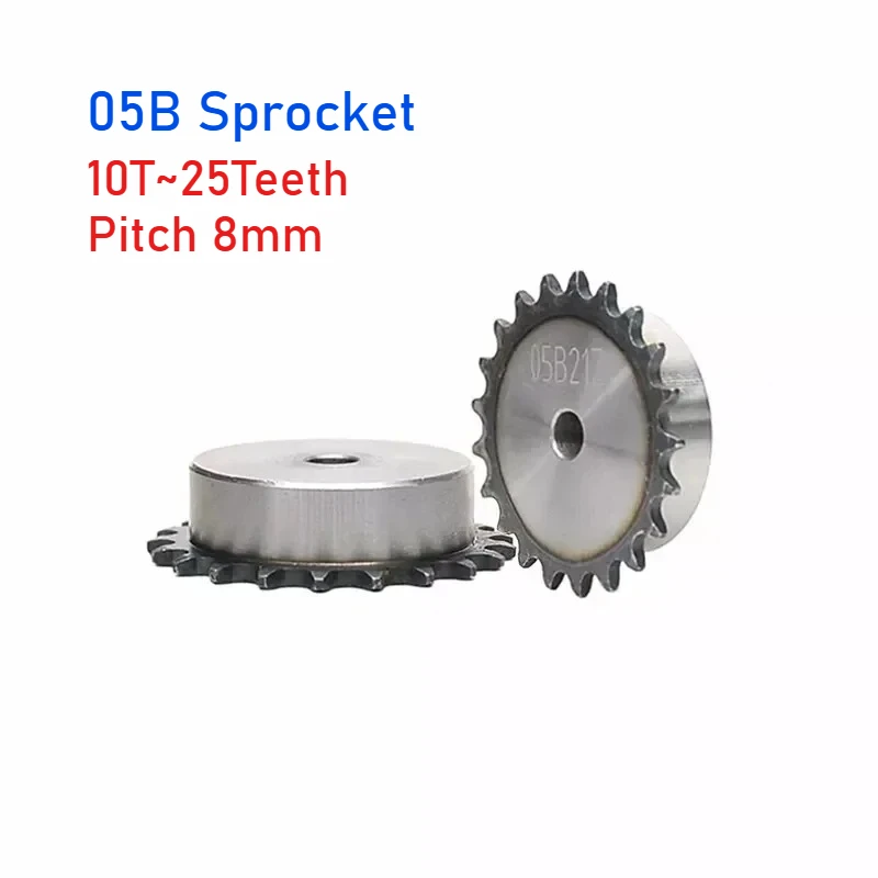 1pcs 05B Sprocket 10~25 Teeth 45#Steel Chain Drive Sprocke With Step Sprockets For 05B-1 Roller Chain