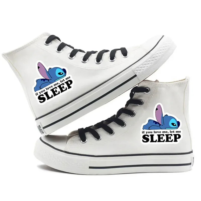 

Disney cartoon stitch new couple high-top canvas shoes Korean breathable boys and girls sneakers size 35-44