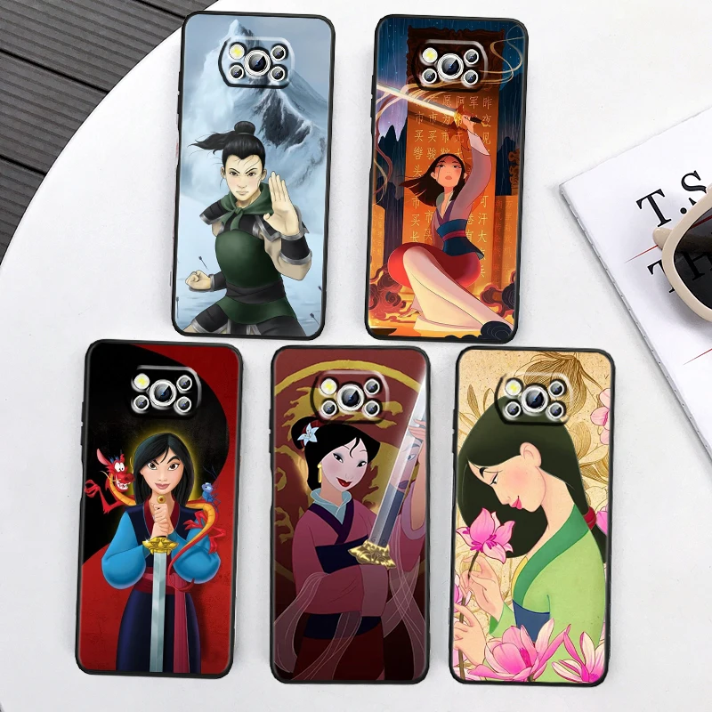 

Disney Mulan Cute Cool For Xiaomi Mi Poco F5 F4 F3 X6 X5 X4 X3 M6 M5 M5S M4 M3 C65 Pro GT NFC 5G Black TPU Phone Case