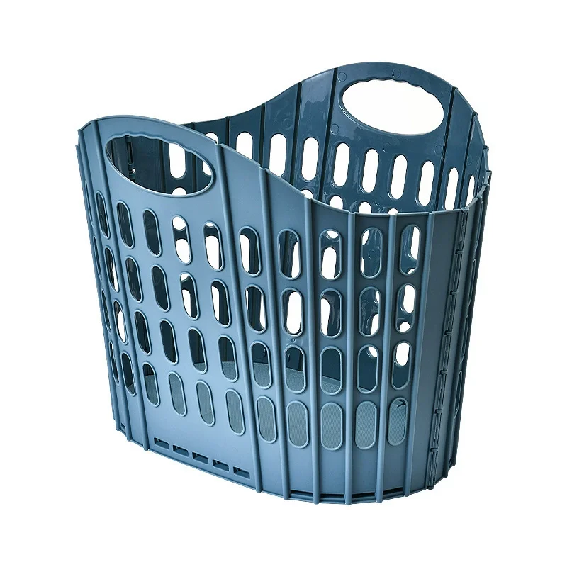 Foldable Plastic Laundry Basket – Large Capacity, Integrated Handle & Folding Hinge, Multi-Use for Clothes, Toys, Groceries – Ideal for Bathroom, Kitchen, Bedroom