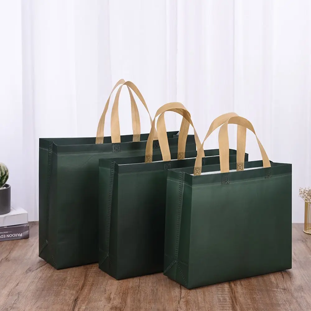 Durable with Handle DIY Green Blue Non Woven Tote Gift Bag Handbag Ecobag Eco Grocery Bag