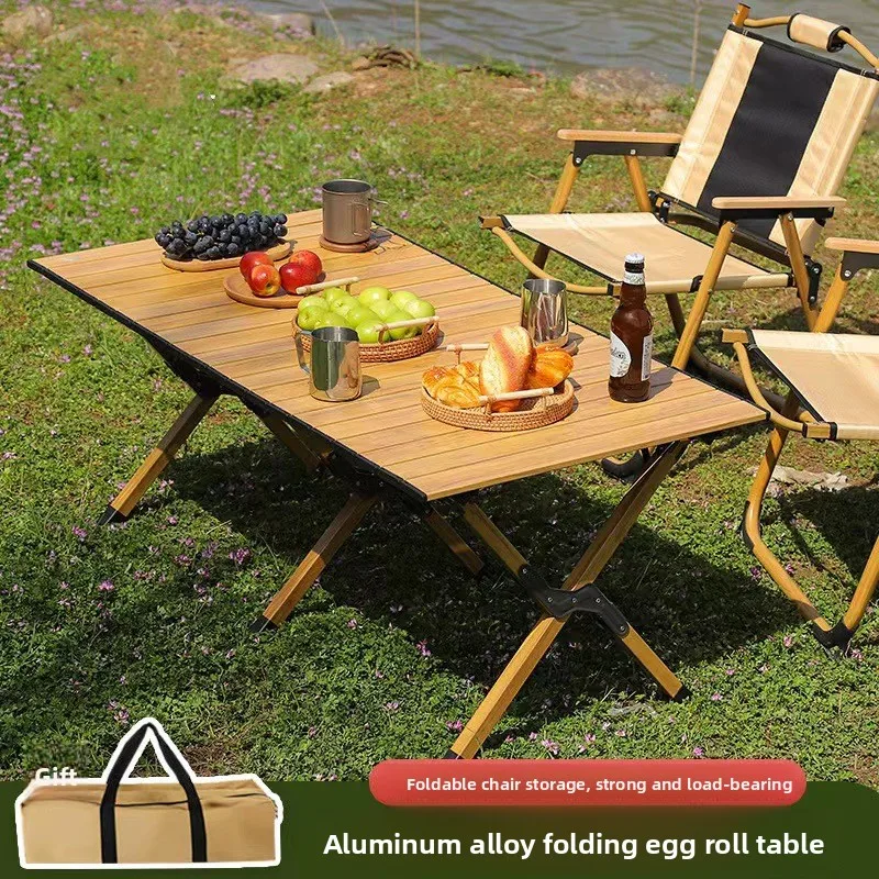 

Outdoor folding table Portable camping egg roll table Free storage bag Aluminum alloy stall travel camping table