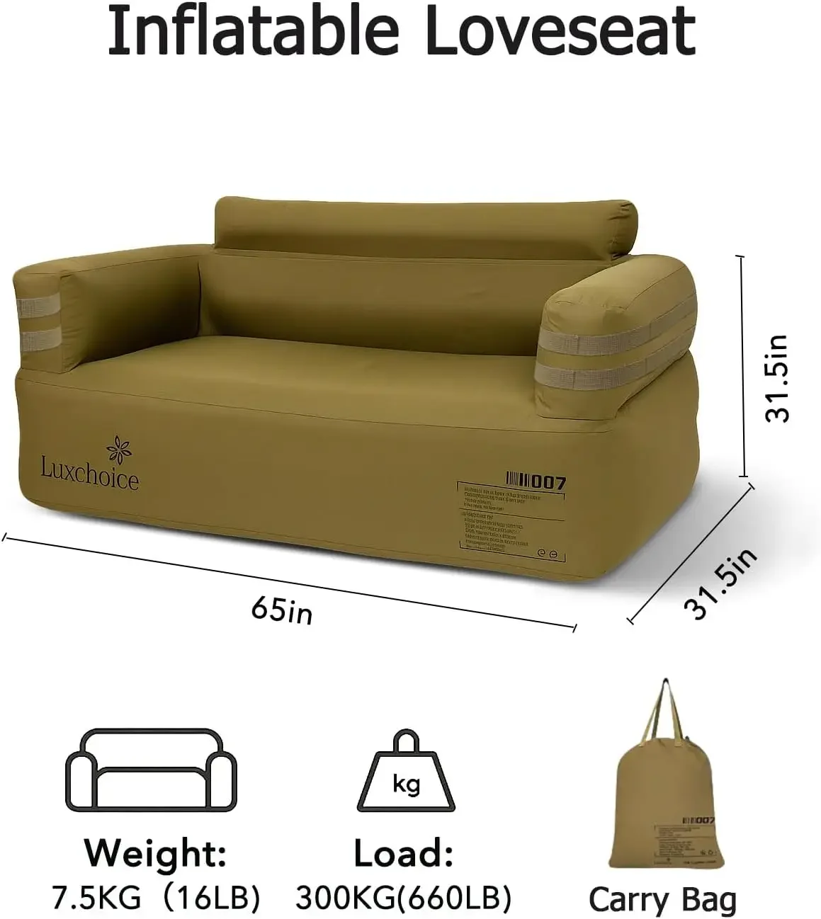 Portable inflatable sofa with built-in pump, durable and comfortable for inflatable furniture