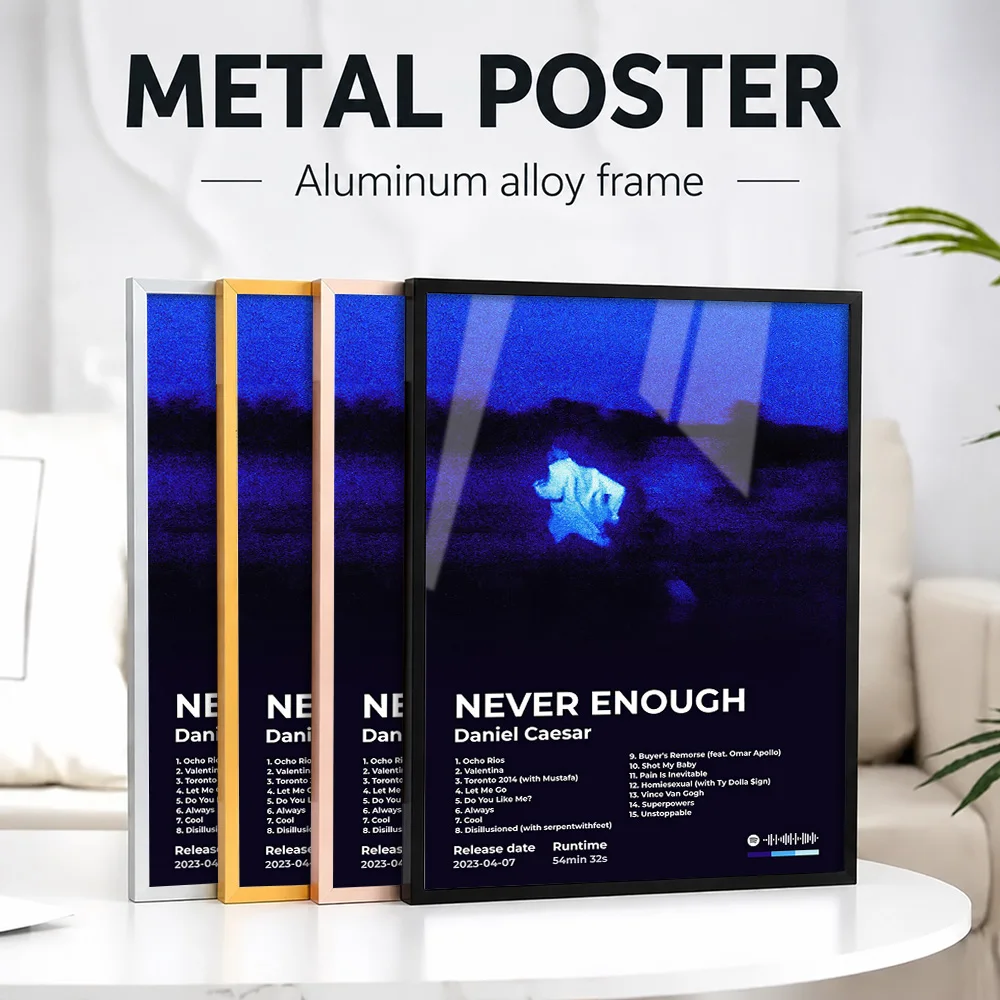 Daniel Caesar Never Enough Album Metal Poster With Aluminum Alloy Frame Personalized Photo Retro Music Style Wall Art For Lounge