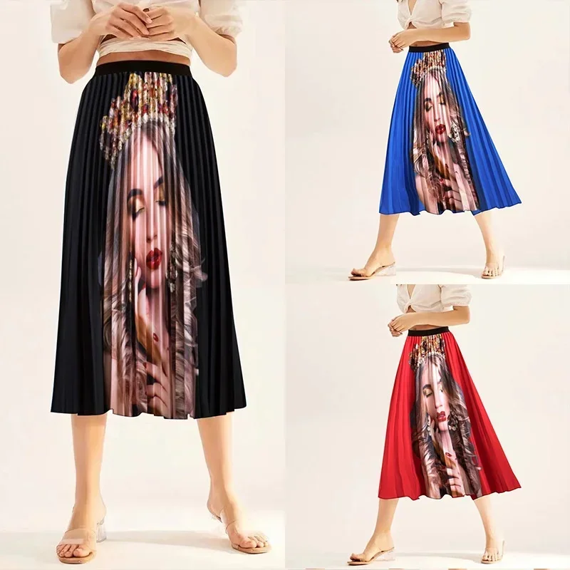 Black vintage print summer series skirts wholesale