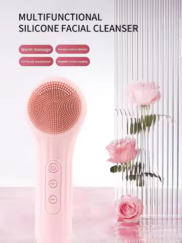 Electric Facial Cleansing Brush Sonic IPX7 Waterproof Silicone Face Cleanser Deep Pores Blackhead Cleaning Washing Skin Massager