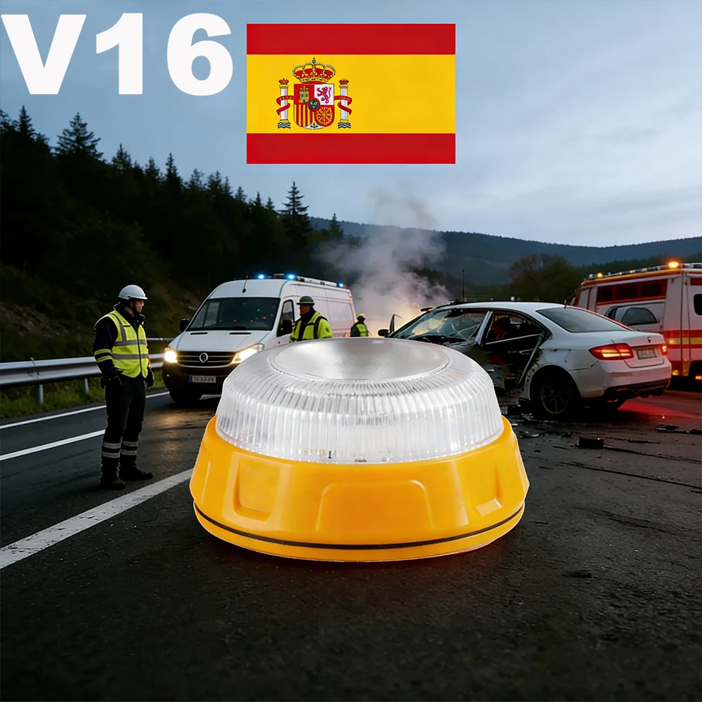 

2026 Years Spain's car emergency warning light 100 meters strong light without getting off the bus for rapid deployment.