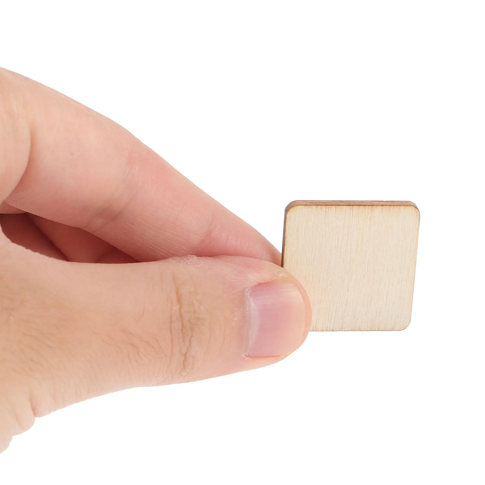 

300 pcs Square 25Mm Blank Unfinished Diy Wood Pieces For Painting Crafts Home Decor Wedding Ornament Wood Square Slices Diy
