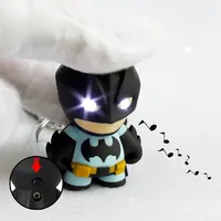 6cm The Dark Knight Rises Figures Eyes Glow Batman Keychain Periphery Q Version Ornaments Collection Desktop Display Gift Toy