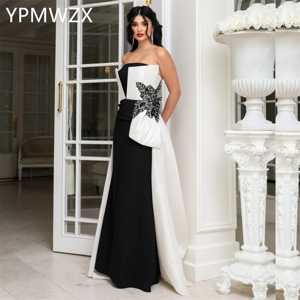 

Customized Prom Gown Formal Evening Dress YPMWZX Strapless Column Floor Length Skirts Bespoke Occasion Dresses Party Wo