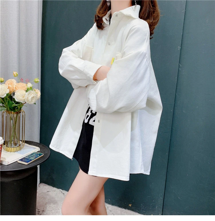 12+ معطف أطفال بناتي لربيع وخريف كاجوال مقاس كبير من قماش الدنيم فضفاض