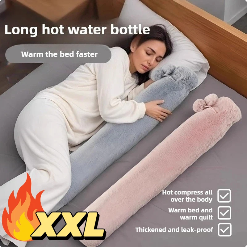 Oversized Extra Long Thickened Hot Water Bottle - Leak-Proof Water Filling Bed Large Capacity Winter Bed Heater for Cold Nights